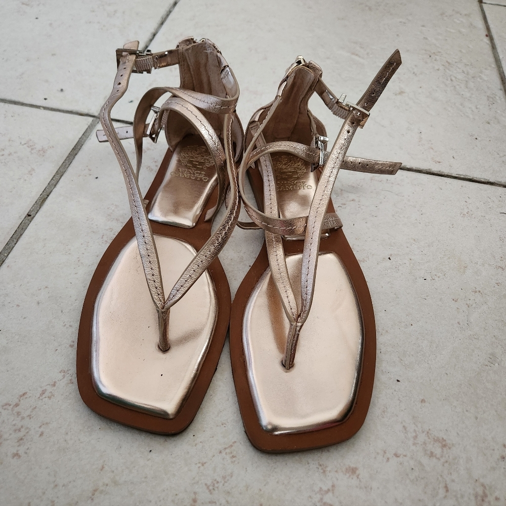 Elegant Rose Gold Strappy Sandals